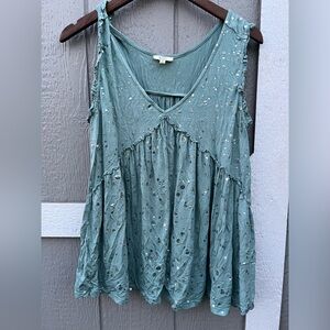 Kori Sleeveless Blouse in Teal with Embellishments